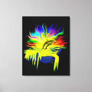 Impressão Em Tela Golfinhos no Sol com a Mão