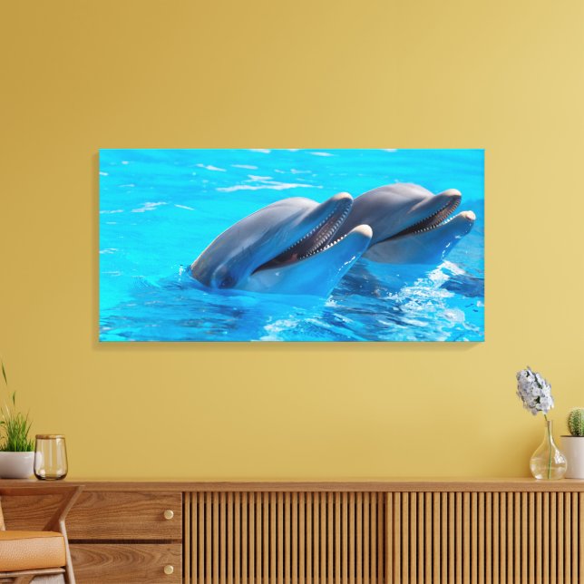 Impressão Em Tela Golfinhos Sorridentes (Insitu(Sala de estar))