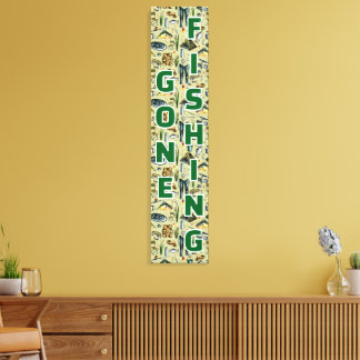 Impressão Em Tela Gone Fishing Fishing Gear Home Business