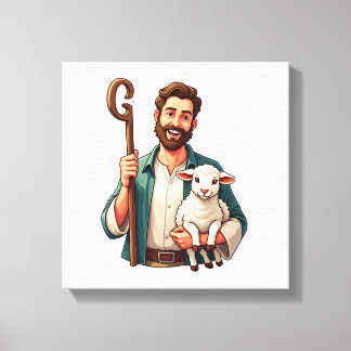 Impressão Em Tela Good Shepherd Vintage Engraving Jesus Shirt (1)