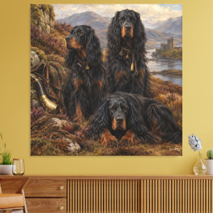 Impressão Em Tela Gordon setter com faisões, Arte