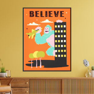 Impressão Em Tela Gorilla Ape Monster retro mod pop art