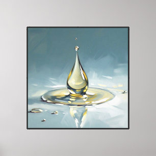 Impressão Em Tela Gota de Água com Ondulações – Parede Abstrata