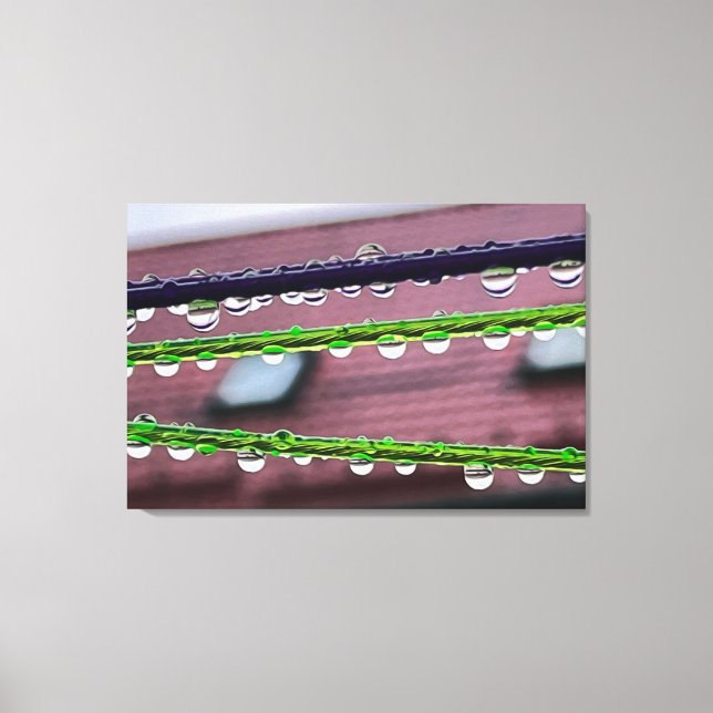 Impressão Em Tela Gotas de chuva em cordas (Frente)
