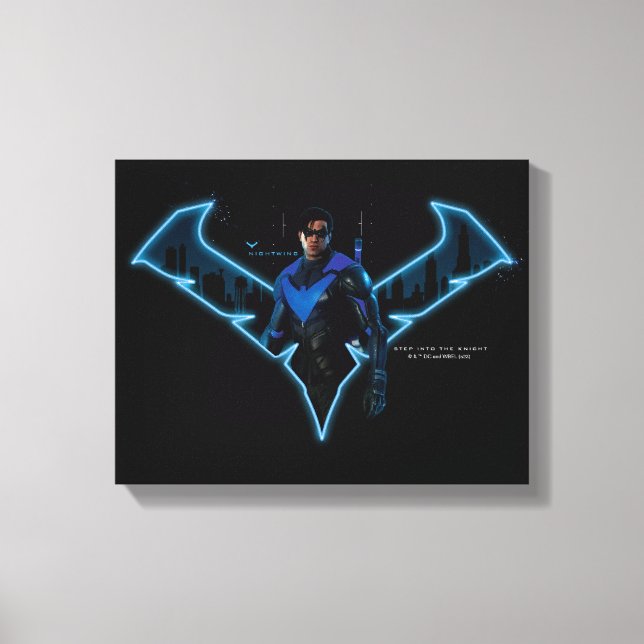 Impressão Em Tela Gotham Knights Nightwing in Logo (Frente)
