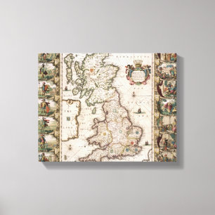 Impressão Em Tela Grâ Bretanha como foi dividida no Tyme do Engli