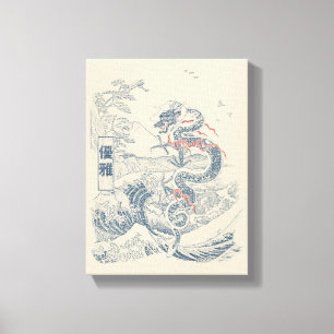 Impressão Em Tela Graça - Design Tradicional de Rua Japonês