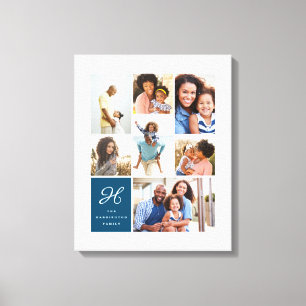 Impressão Em Tela Grade de Colagem de Fotos Múltiplas para Monogram