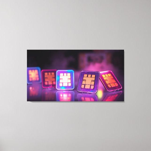 Impressão Em Tela Grade de SIM Neon (Frente)