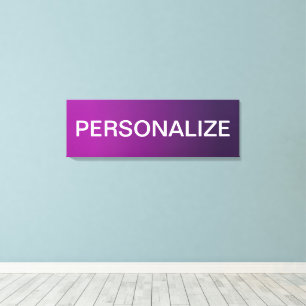 Impressão Em Tela Gradiente Roxo Ombre Moderno e Texto Branco Editáv