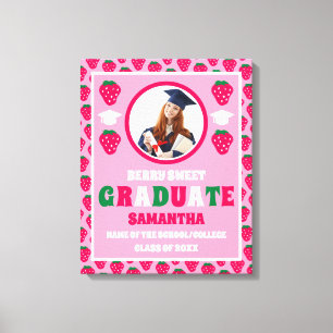 Impressão Em Tela Graduação de Foto do Formando Strawberry 2025