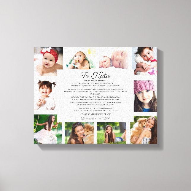 Impressão Em Tela Graduação Dia 10 Foto Para Filha Sentimental (Frente)