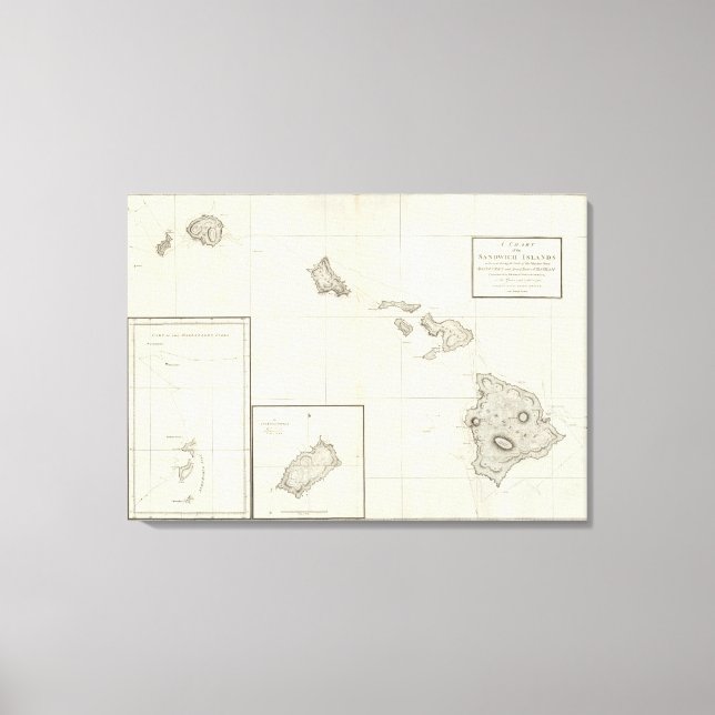 Impressão Em Tela Gráfico das Ilhas Sandwich (Frente)