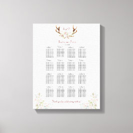 Impressão Em Tela Gráfico de Assentos Chifre Flores Brancas Elegante