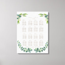 Impressão Em Tela Gráfico de Assentos de Casamento com Folhas Exótic