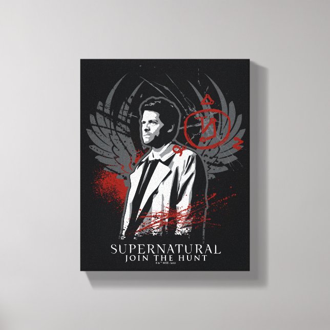 Impressão Em Tela Gráfico de Grafite de Castiel sobrenatural (Frente)