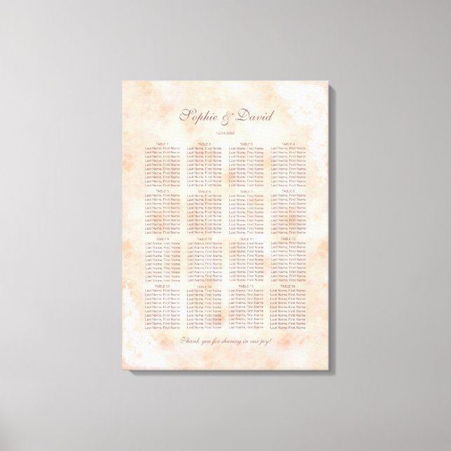 Impressão Em Tela Gráfico de Sentados de Casamento de Papéis Antigos (Frente)