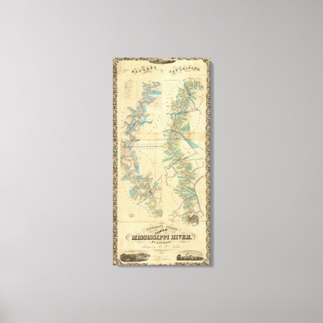 Impressão Em Tela Gráfico do Rio Lower Mississippi (Frente)