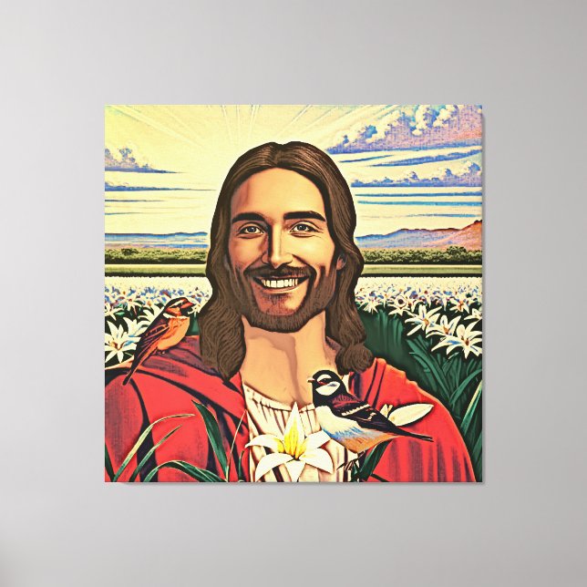 Impressão Em Tela Gráficos e Lírios (Frente)