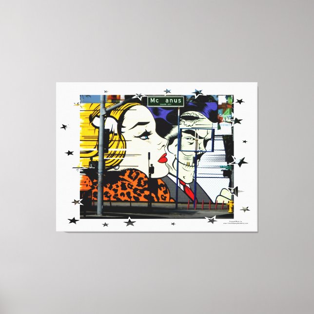 Impressão Em Tela Grafite 8 com estrelas divertidas (Frente)