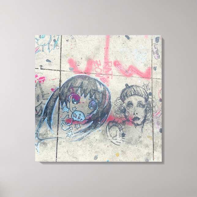 Impressão Em Tela Grafite de Chicago vibrante (Frente)