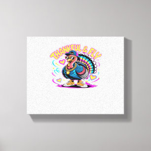 Impressão Em Tela Grafite Turquia Vibes - Arte de Cartoon Feliz e Vo