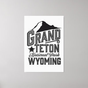 Impressão Em Tela Grand Teton National Park, Poster vintage Wyoming
