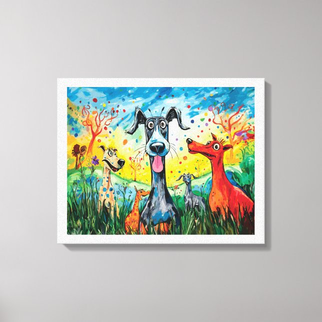 Impressão Em Tela "Grande Aventura de Pontos e Stripes" (Frente)