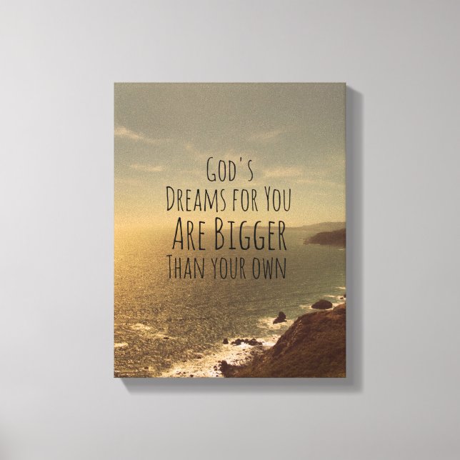 Impressão Em Tela Grande Citação do Sonho Inspirador (Frente)