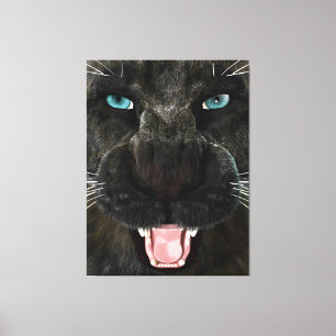 Impressão Em Tela Grande Gato Pantera Negra