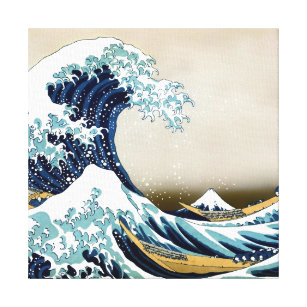 Impressão Em Tela Grande onda restaurada fora de Kanagawa por