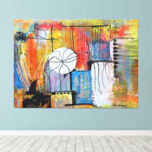 Impressão Em Tela Grande Pintura Abstrata em Acrílico