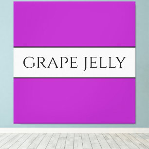 Impressão Em Tela GRAPE JELLY Texto Divertido Brilho Brilho Púrpura 