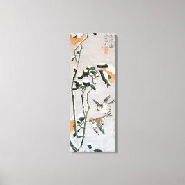 Impressão Em Tela Graves e Camellia na neve por Ando Hiroshige