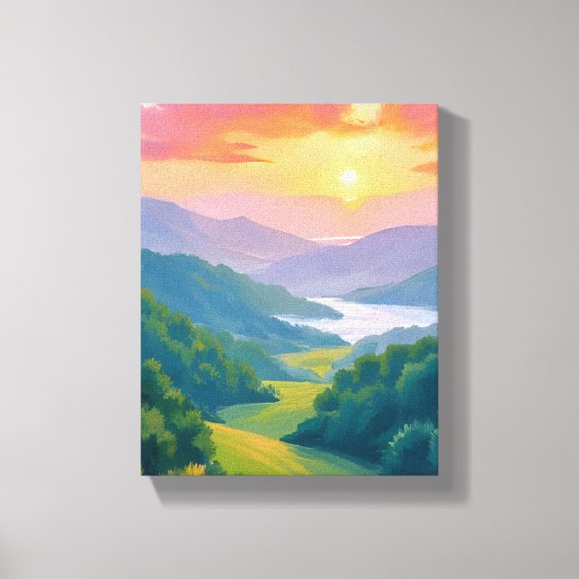 Impressão Em Tela Great Smoky Mountains Travel Painting (Frente)