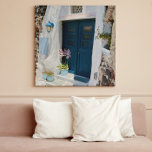 Impressão Em Tela Greece Oia Santorini Blue Door White<br><div class="desc">Greece Oia,  Santorini Blue Door White Vacation. This photo was taken in real life on vacation in Greece.</div>