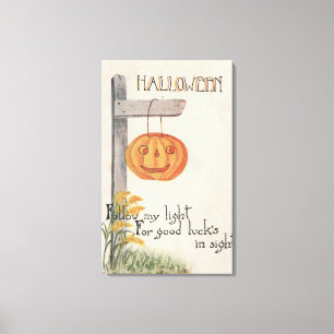 Impressão Em Tela GreetingJack-O-Lanterna do Dia das Bruxas no cargo
