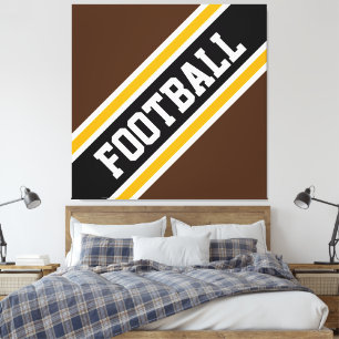 Impressão Em Tela Grelhas de FUTEBOL Amarelo-Amarelo-Atlético-negrit