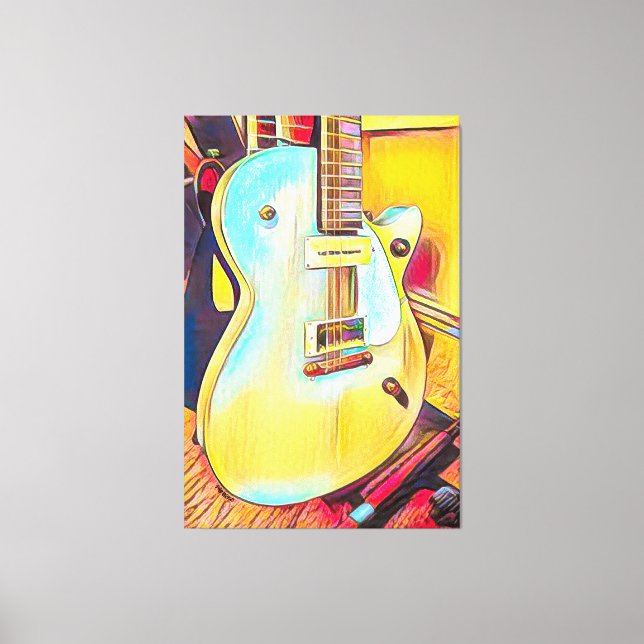 Impressão Em Tela Gretsch Les Paul, Abstrato Guitar (Frente)