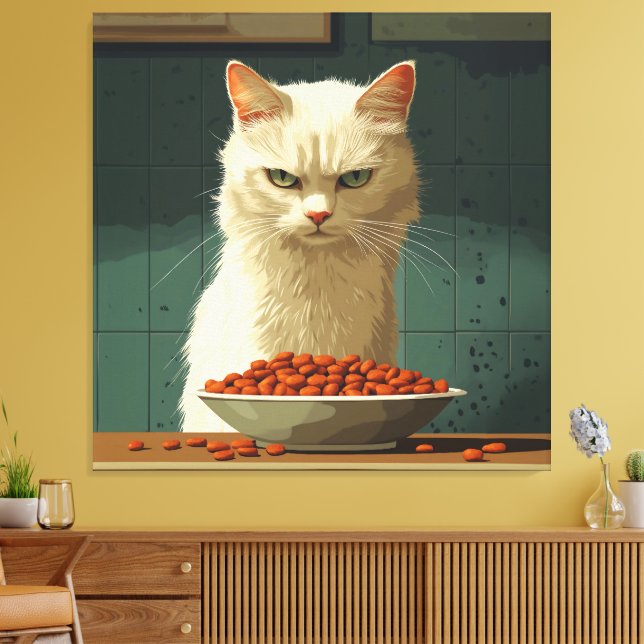 Impressão Em Tela Greve de Comida de Gato (Insitu(Sala de estar))