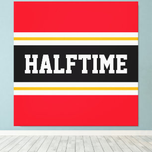 Impressão Em Tela Greve de HALFTIME Preto Vermelho Negro Brilhante