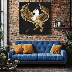 Impressão Em Tela Griffin Fantasy Griffin Mythology