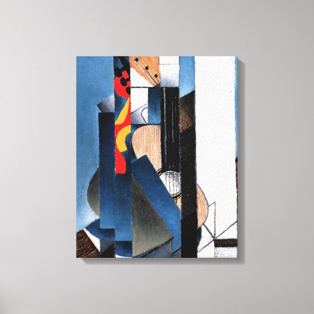 Impressão Em Tela Gris - Violão, (Frente)