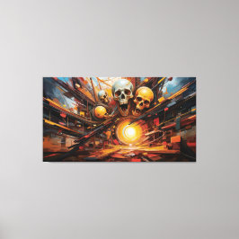 Impressão Em Tela Gritando crânios em chamas