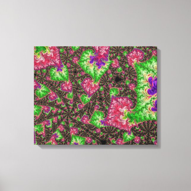 Impressão Em Tela Groovy Boho Hippie Funky Espiral Arte Fractal (Frente)