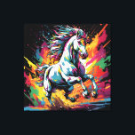 Impressão Em Tela Groovy Vintage Race Horse Pop Art<br><div class="desc">Um retrato vibrante da pop de arte de corridas,  reproduzido em cores ousadas e formas simples.</div>