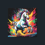 Impressão Em Tela Groovy Vintage Race Horse Pop Art<br><div class="desc">Um retrato vibrante da pop de arte de corridas,  reproduzido em cores ousadas e formas simples.</div>