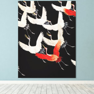 Impressão Em Tela Gruas voadoras japonesas Kimono Art