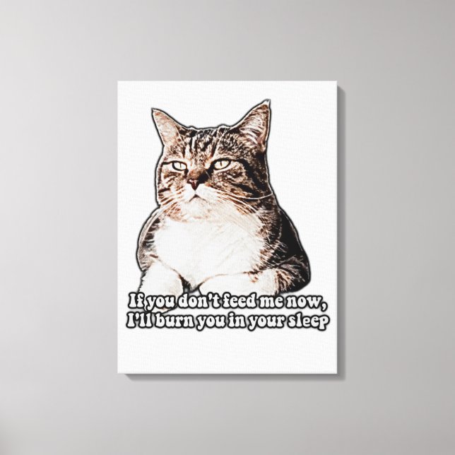 Impressão Em Tela "Grumpy cat meme for cat people and kitten proprie (Frente)