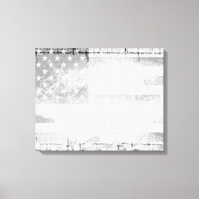 Impressão Em Tela Grunge American Flag (Frente)